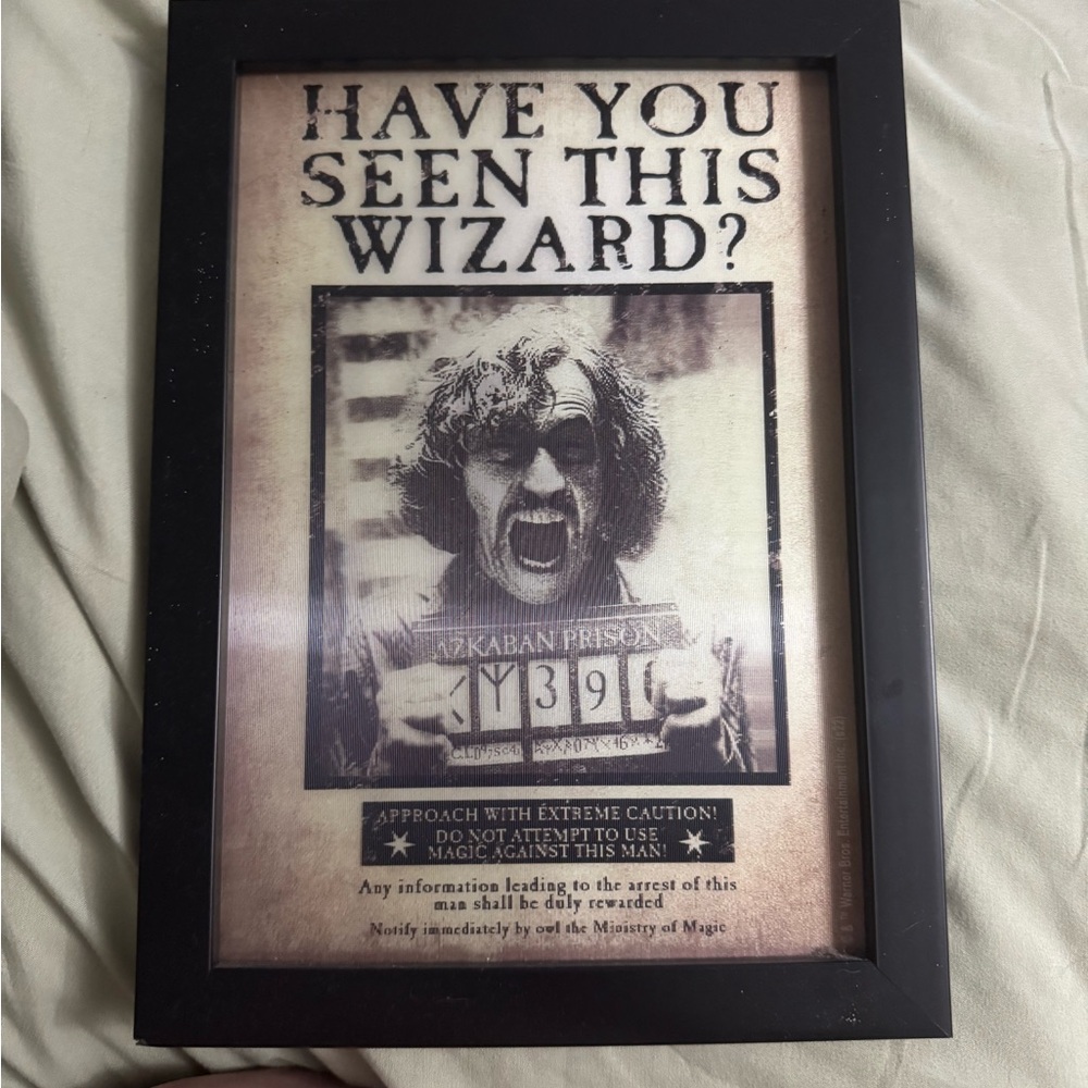 Black Framed Wizard Wanted Poster